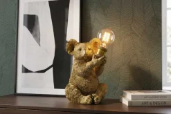 Handgefertigte Tischlampe KOALA 35cm gold Skulptur