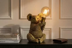 Handgefertigte Tischlampe KOALA 35cm gold Skulptur