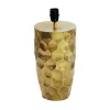 Handgefertigte Tischlampe AURELIA 55cm gold schwarz Hammerschlag-Design mit Stoffschirm