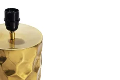 Handgefertigte Tischlampe AURELIA 55cm gold schwarz Hammerschlag-Design mit Stoffschirm