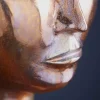 Handgefertigte Vase FACE 50cm Kupfer-Look Antik Aluminium abstrakt