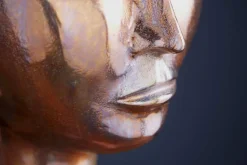 Handgefertigte Vase FACE 50cm Kupfer-Look Antik Aluminium abstrakt