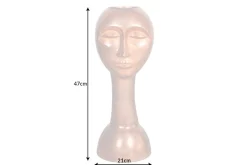 Handgefertigte Vase FACE 50cm Kupfer-Look Antik Aluminium abstrakt