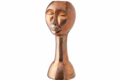 Handgefertigte Vase FACE 50cm Kupfer-Look Antik Aluminium abstrakt