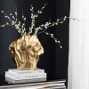 Handgefertigte Vase LIQUID 30cm gold Metall Hammerschlag Design