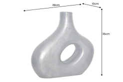 Handgefertigte Vase RING 40cm dunkelgrau Metall Dekoration Blumenvase