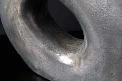 Handgefertigte Vase RING 30cm dunkelgrau Metall Dekoration Blumenvase