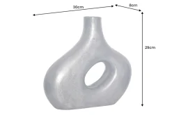 Handgefertigte Vase RING 30cm dunkelgrau Metall Dekoration Blumenvase