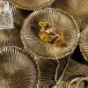 Handgefertigte XXL Deko Schale ABSTRACT LEAF 45cm gold Metall Aluminium Schmuckablage