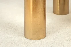 Handgefertigter Beistelltisch ABSTRACT 55cm gold schwarz Metall rund