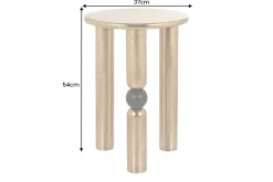 Handgefertigter Beistelltisch ABSTRACT 55cm gold schwarz Metall rund