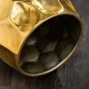 Handgefertigter Beistelltisch ORGANIC ORIENT 50cm gold Metall Hammerschlag Design rund