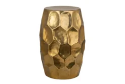 Handgefertigter Beistelltisch ORGANIC ORIENT 50cm gold Metall Hammerschlag Design rund