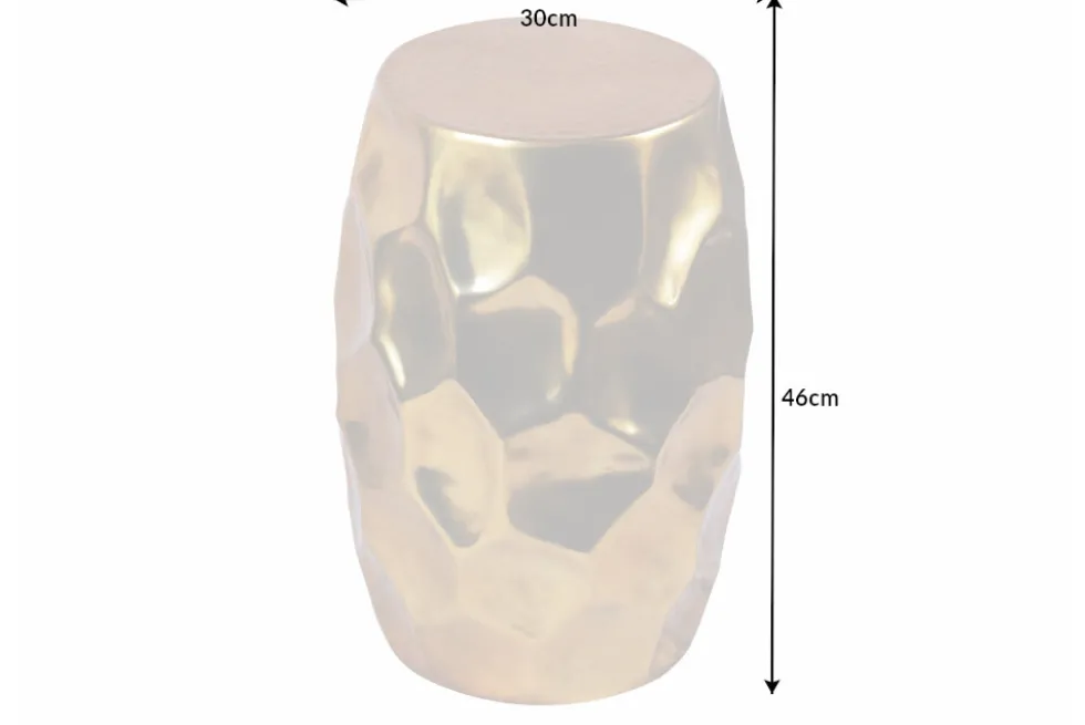 Handgefertigter Beistelltisch ORGANIC ORIENT 50cm gold Metall Hammerschlag Design rund
