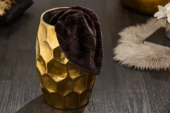 Handgefertigter Beistelltisch ORGANIC ORIENT 50cm gold Metall Hammerschlag Design rund