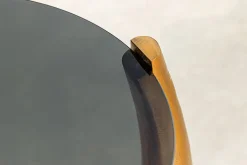 Handgefertigter Beistelltisch LEVELS 50cm gold antik Schwarzglas schwarz Metall