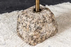 Handgefertigter Beistelltisch TRAYFUL 60cm messing antik Eisen natur Marmorfuß