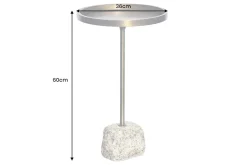 Handgefertigter Beistelltisch TRAYFUL 60cm messing antik Eisen natur Marmorfuß