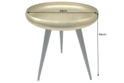 Handgefertigter Beistelltisch ORIENT 55cm messing gold rund Metall Hammerschlag Design