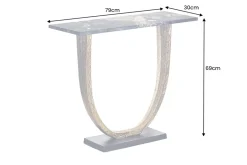 Handgefertigter Konsolentisch OMEGA 80cm schwarz Marmor gold Metall