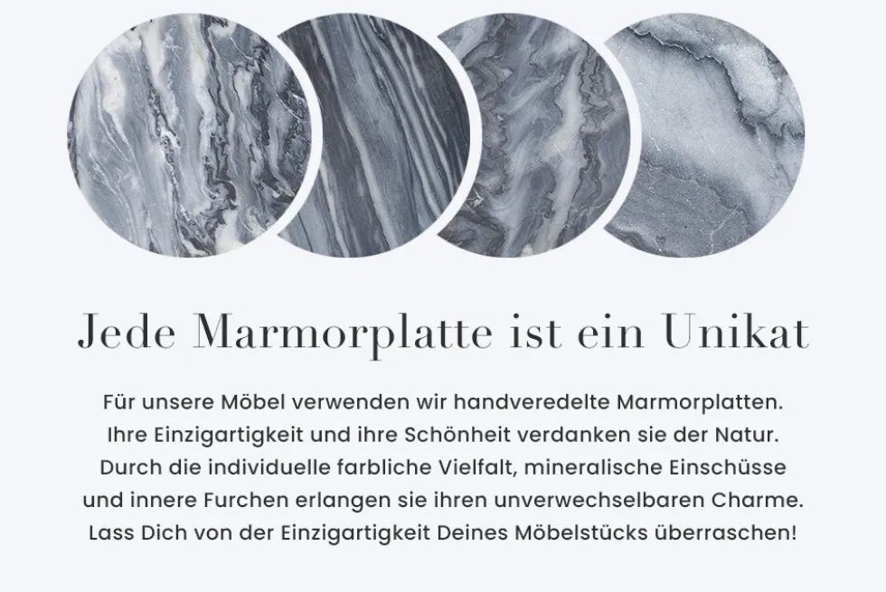 Handgefertigter Konsolentisch OMEGA 80cm schwarz Marmor gold Metall