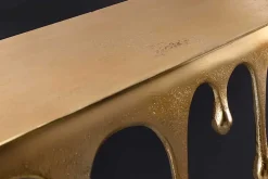 Handgefertigtes Wandregal LIQUID LINE 60cm gold antik Metall Tropfen-Design