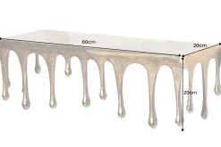 Handgefertigtes Wandregal LIQUID LINE 60cm gold antik Metall Tropfen-Design
