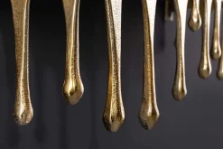 Handgefertigtes Wandregal LIQUID LINE 60cm gold antik Metall Tropfen-Design