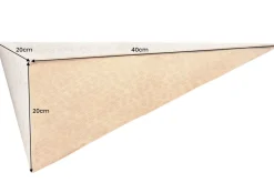 Handgefertigtes Wandregal PYRAMID 40cm gold antik Metall Hammerschlag Design