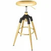 Höhenverstellbarer Barhocker INDUSTRIAL gold schwarz Metall rund drehbar Industrial Design
