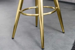 Höhenverstellbarer Barhocker INDUSTRIAL gold schwarz Metall rund drehbar Industrial Design