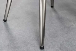 Höhenverstellbarer Barhocker INDUSTRIAL Chrom gebürstet silber schwarz Metall rund drehbar