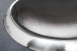 Höhenverstellbarer Barhocker INDUSTRIAL Chrom gebürstet silber schwarz Metall rund drehbar