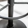 Höhenverstellbarer Barhocker MODENA vintage grau Microfaser Metall schwarz mit Lehne drehbar