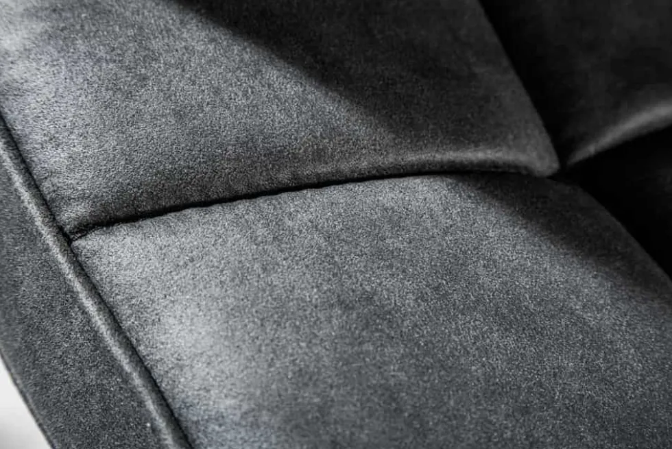 Höhenverstellbarer Barhocker MODENA vintage grau Microfaser Metall schwarz mit Lehne drehbar