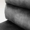Höhenverstellbarer Barhocker COMFORT dunkelgrau Samt drehbar mit Lehne Metall schwarz