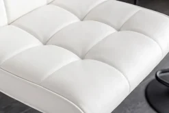 Höhenverstellbarer Barhocker MODENA weiß Kunstleder schwarz mit Lehne drehbar