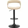 Höhenverstellbarer Barhocker MANHATTAN natur Eiche creme beige Kunstleder drehbar