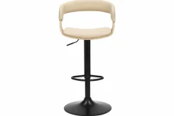 Höhenverstellbarer Barhocker MANHATTAN natur Eiche creme beige Kunstleder drehbar
