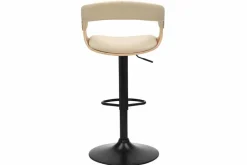 Höhenverstellbarer Barhocker MANHATTAN natur Eiche creme beige Kunstleder drehbar