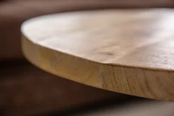 Höhenverstellbarer Beistelltisch ENGINEER 50cm Mangoholz Industrial Design massiv rund Eisen