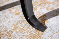 Höhenverstellbarer Beistelltisch ENGINEER 50cm Mangoholz Industrial Design massiv rund Eisen