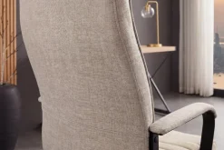 Höhenverstellbarer Bürostuhl LAZIO taupe Vogue Velours Samt drehbar mit Rollen