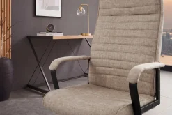 Höhenverstellbarer Bürostuhl LAZIO taupe Vogue Velours Samt drehbar mit Rollen