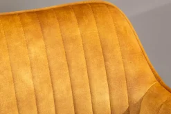 Höhenverstellbarer Bürostuhl TURIN senfgelb Samt mit Armlehne Drehstuhl