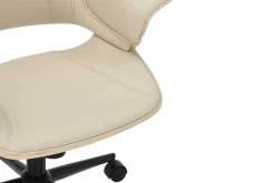 Höhenverstellbarer Bürostuhl MANHATTAN natur Eiche creme beige Kunstleder drehbar