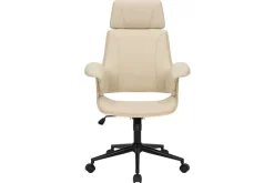 Höhenverstellbarer Bürostuhl MANHATTAN natur Eiche creme beige Kunstleder drehbar