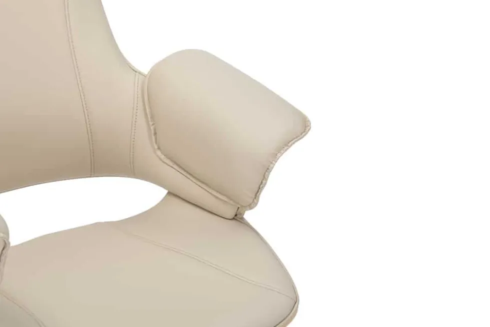 Höhenverstellbarer Bürostuhl MANHATTAN natur Eiche creme beige Kunstleder drehbar