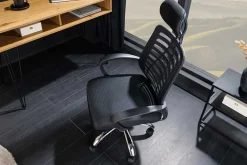 Höhenverstellbarer Bürostuhl YOGA schwarz Butterfly-Mechanik drehbar mit Armlehne