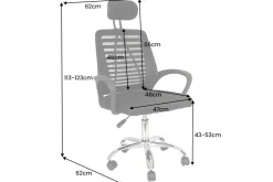 Höhenverstellbarer Bürostuhl YOGA schwarz Butterfly-Mechanik drehbar mit Armlehne